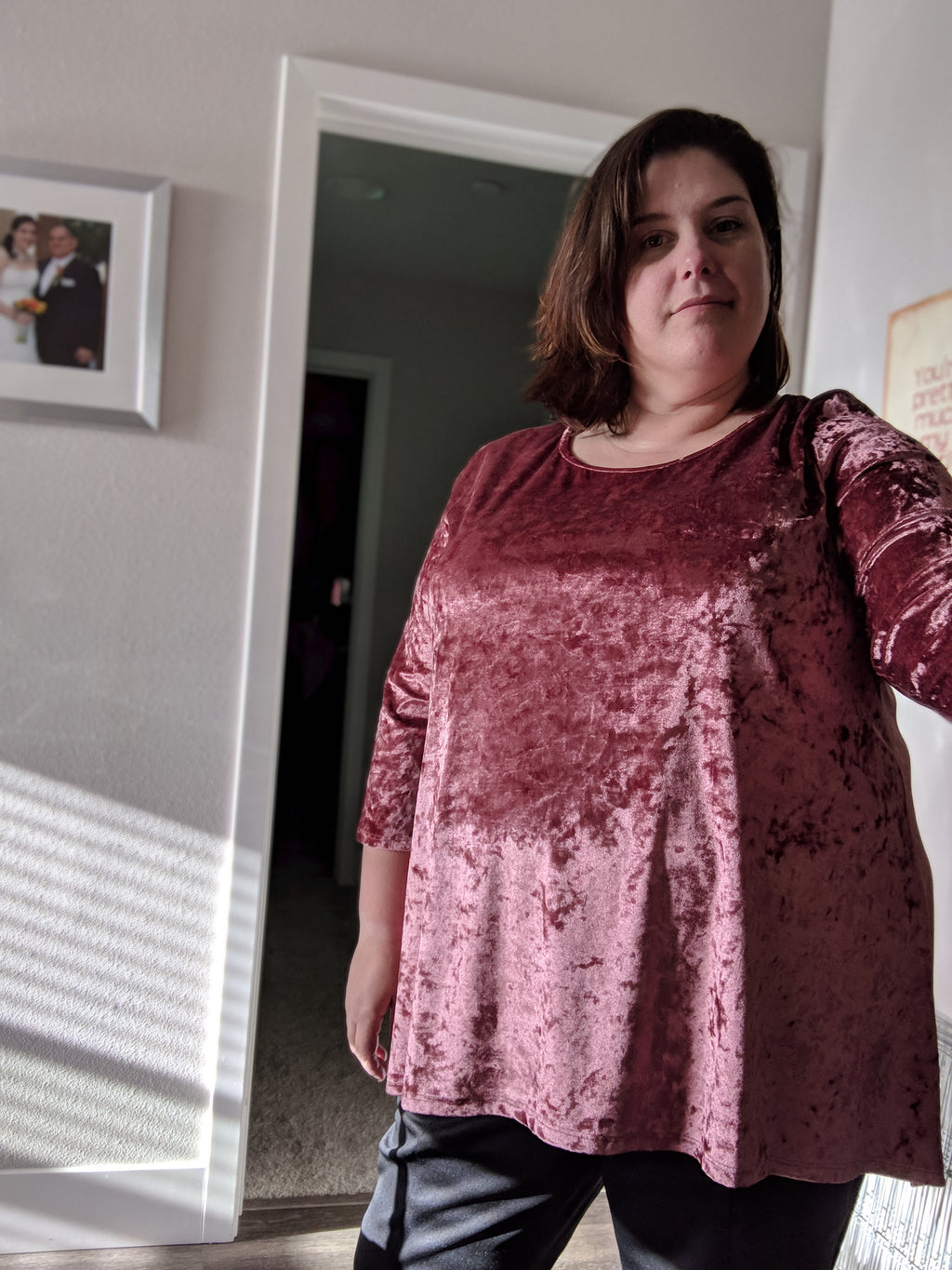 Plus Size Blush Velvet Tunic