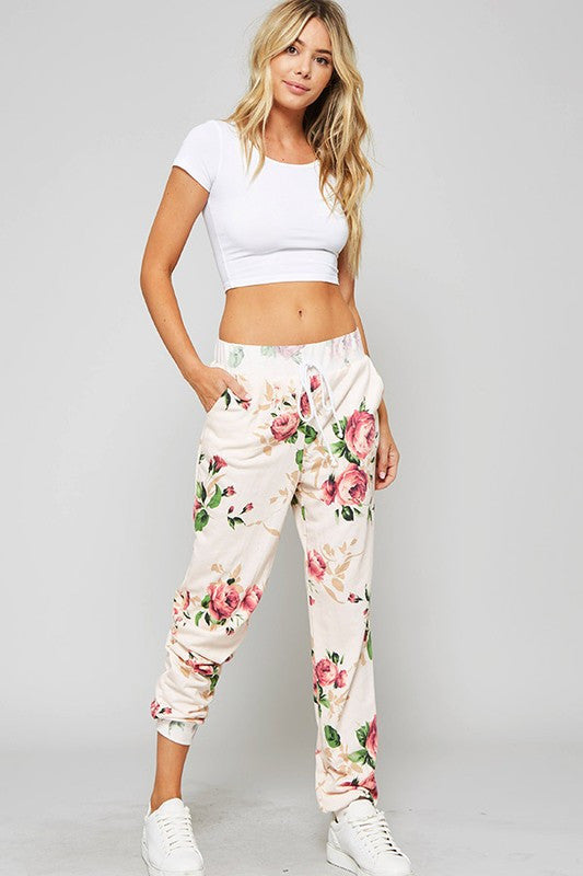 Floral Print Jogger Pants