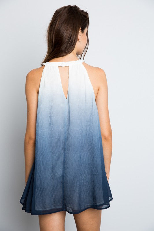 Blue Ombre Sleeveless Top