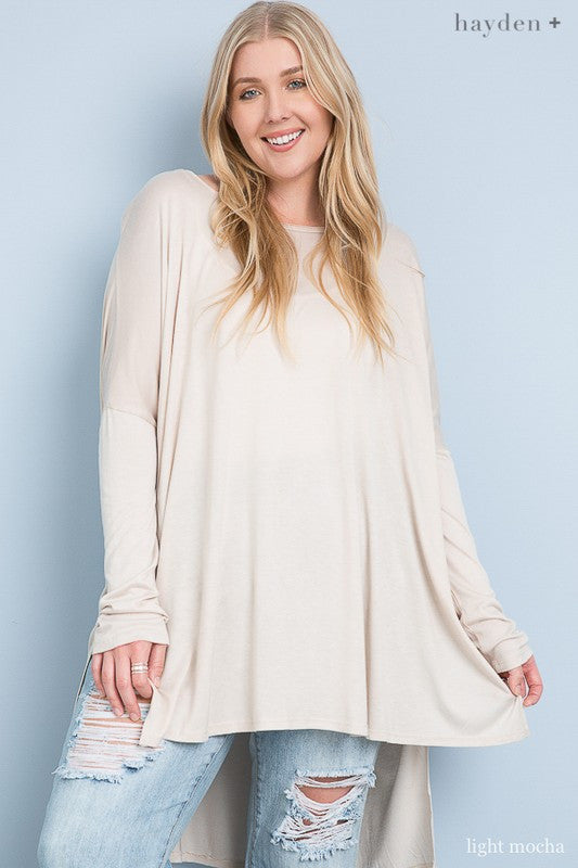Plus Size Hi-Low Hem Tunic