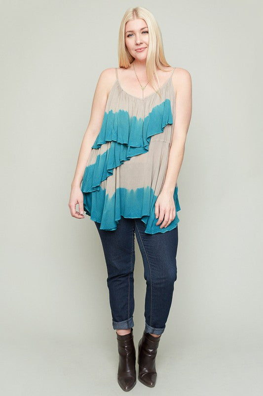 Plus Size Dip Dye Flowing Top
