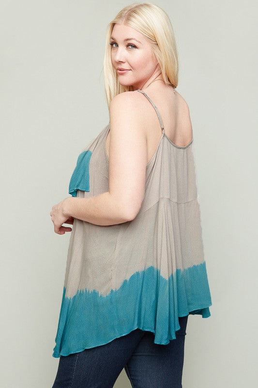 Plus Size Dip Dye Flowing Top