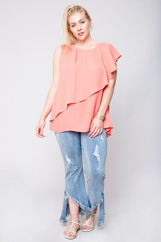 Plus Size Layered Blouse