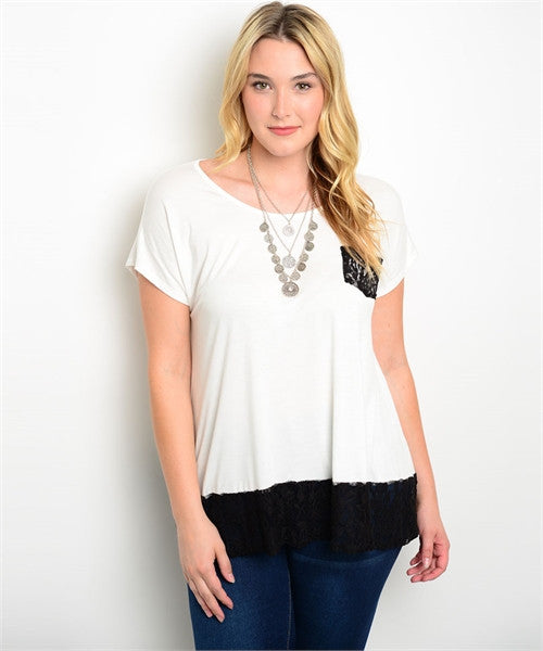 Plus Size Lace Tee