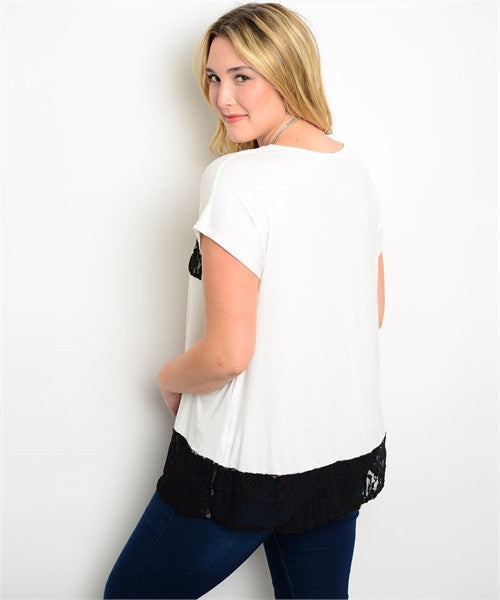 Plus Size Lace Tee