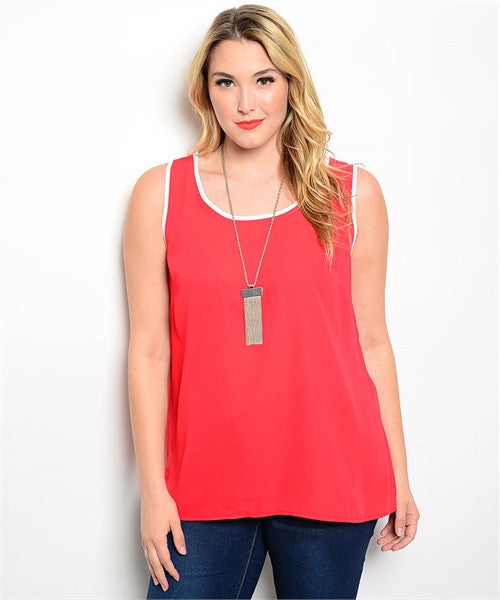 Plus Size Lace Back Tank