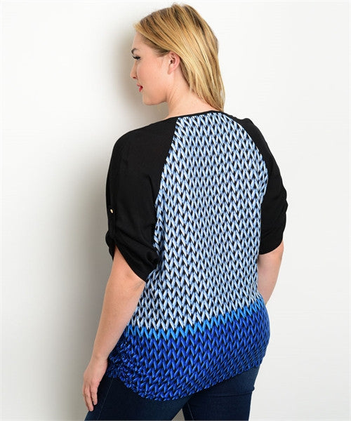Plus Size Zip Front Top