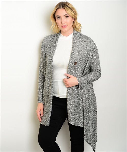 Plus Size Drape Cardigan