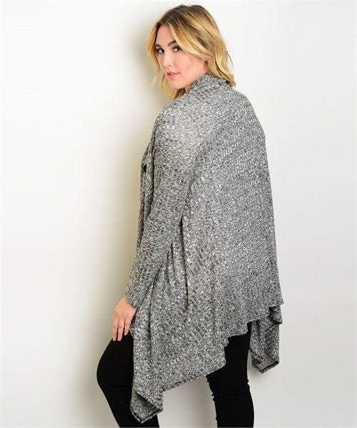Plus Size Drape Cardigan