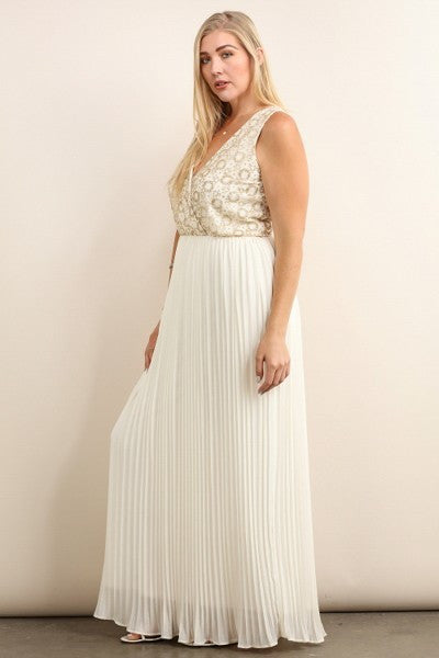 Plus Size Sleeveless Maxi Formal Dress