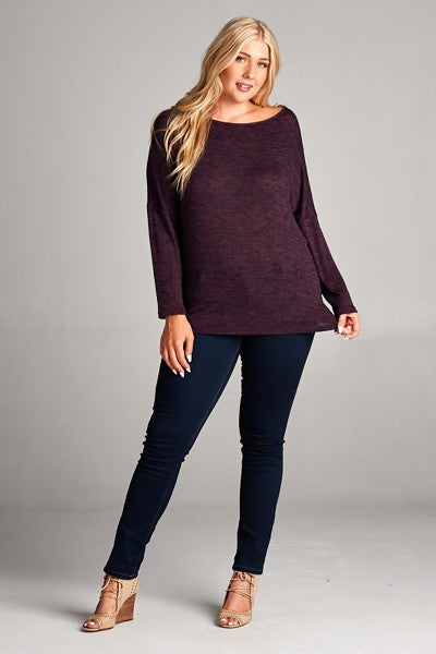 Plus Size Long Sleeve Knit Top
