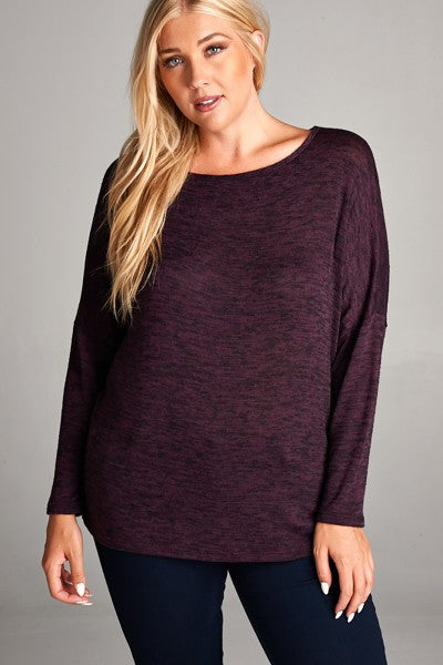 Plus Size Long Sleeve Knit Top