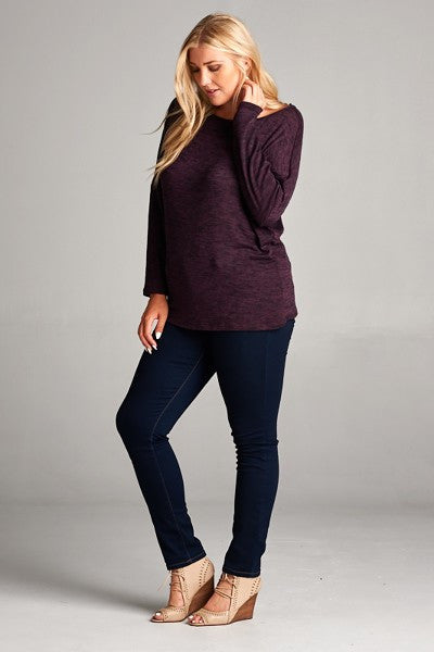 Plus Size Long Sleeve Knit Top
