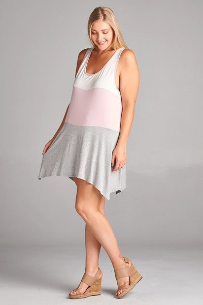 Plus Size Tri Color Tank