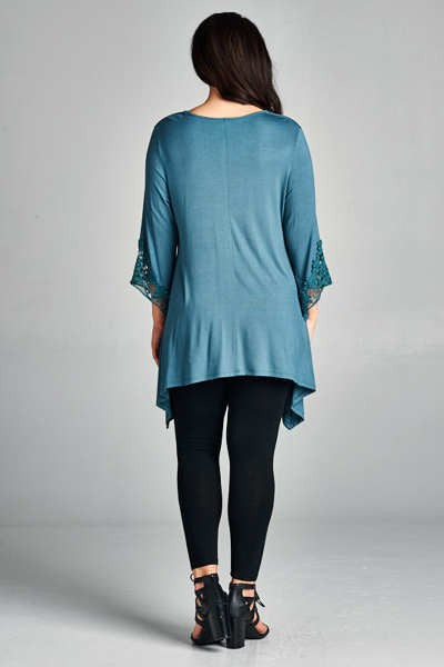 Plus Size Bell Sleeve V-Neck Top