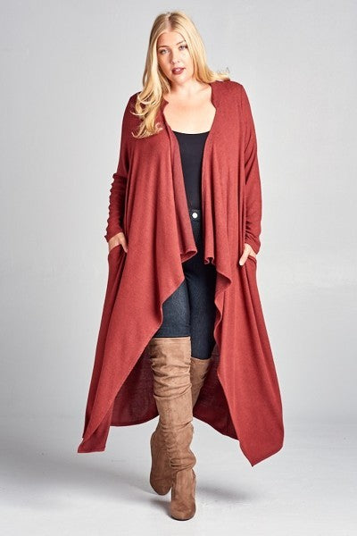 Plus Size Long Cardigan