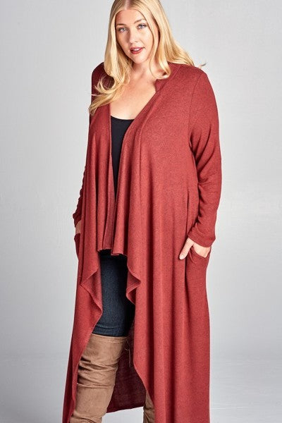 Plus Size Long Cardigan