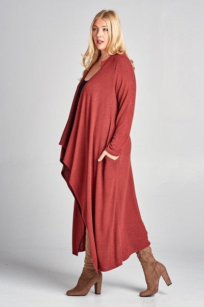 Plus Size Long Cardigan