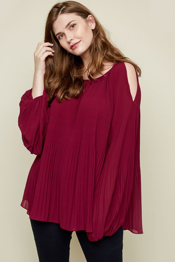 Plus Size Pleated Blouse
