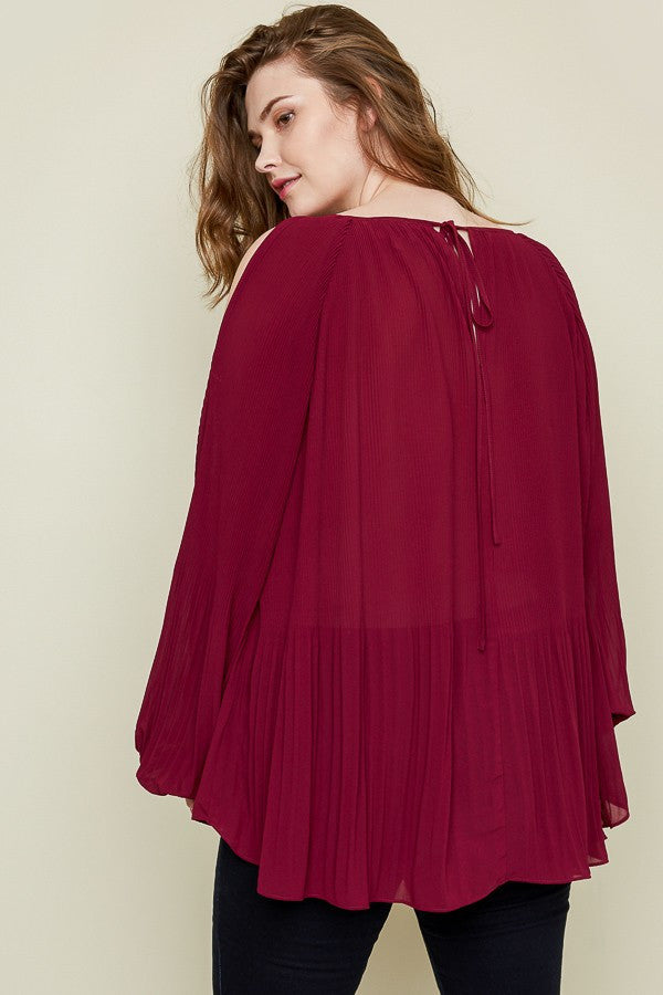 Plus Size Pleated Blouse