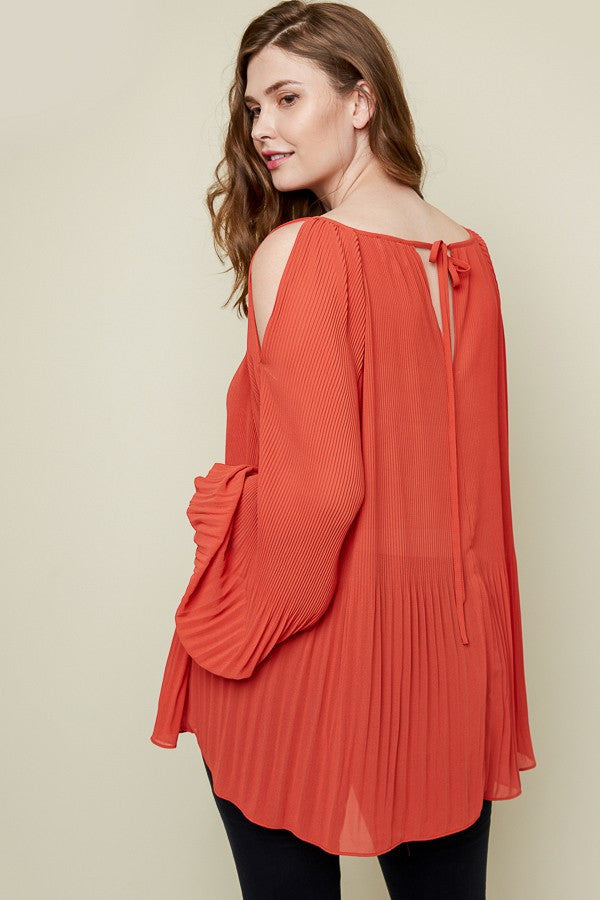 Plus Size Pleated Blouse