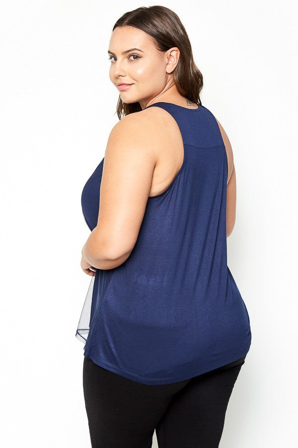 Plus Size Elegant Detail Tank