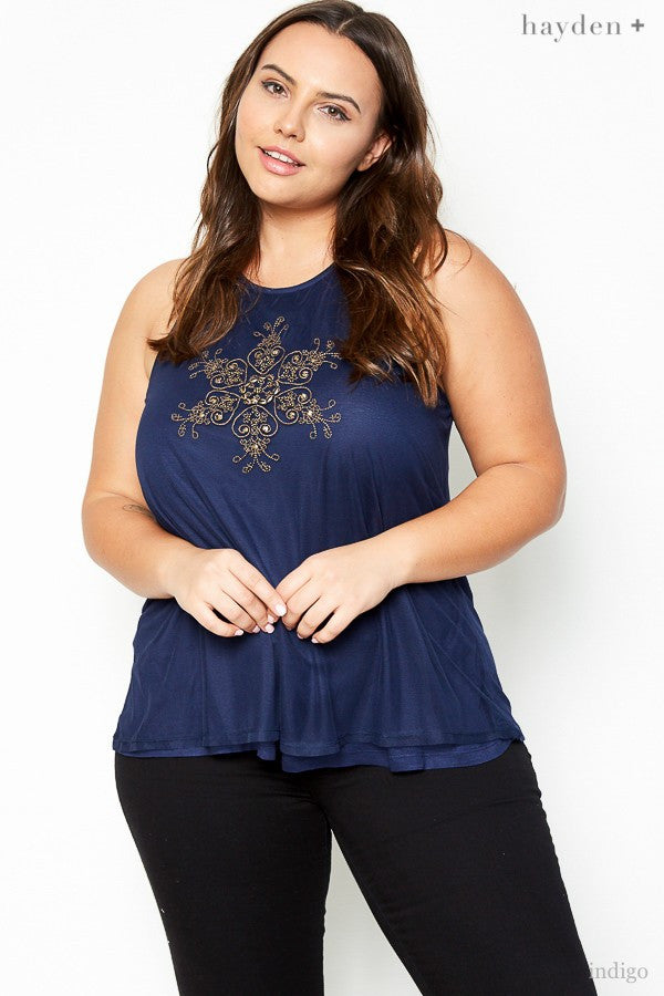 Plus Size Elegant Detail Tank