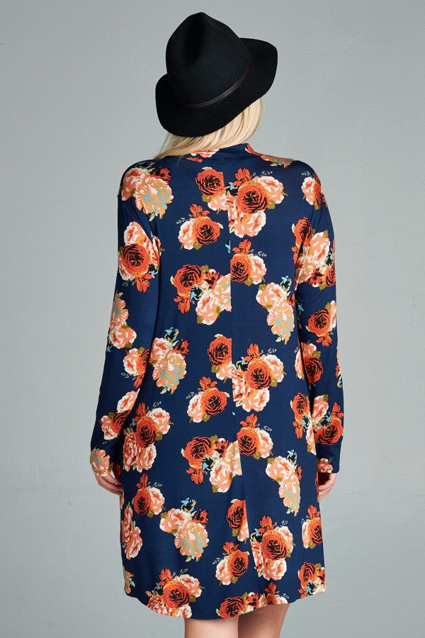 Plus Size Peony Print Dress