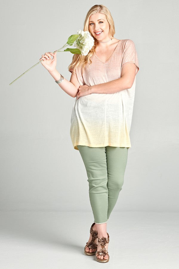 Plus Size Loose Fit V Neck