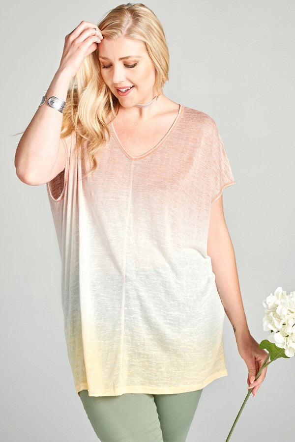 Plus Size Loose Fit V Neck