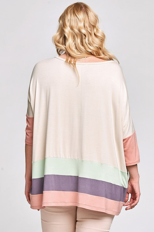 Plus Size Spring Pastel Knit Top