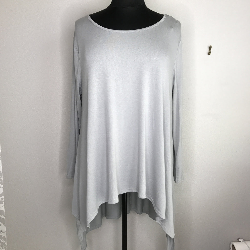 Plus Size Long Sleeve High Low Top