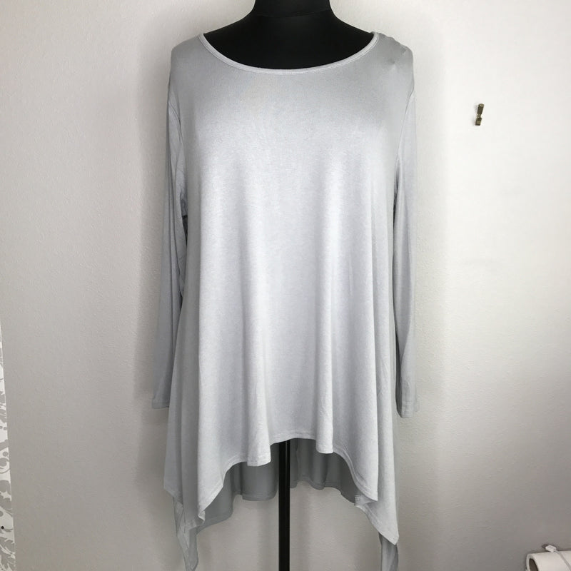 Plus Size Long Sleeve High Low Top