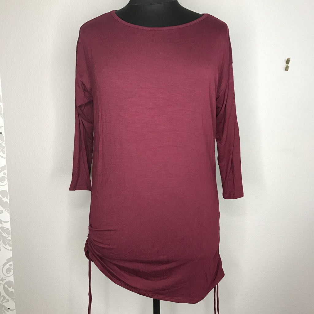 Plus Size Long Sleeve Shirring Tunic