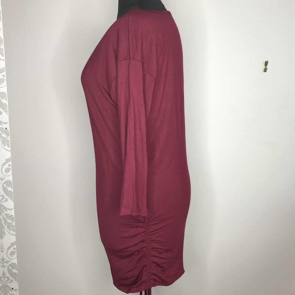Plus Size Long Sleeve Shirring Tunic