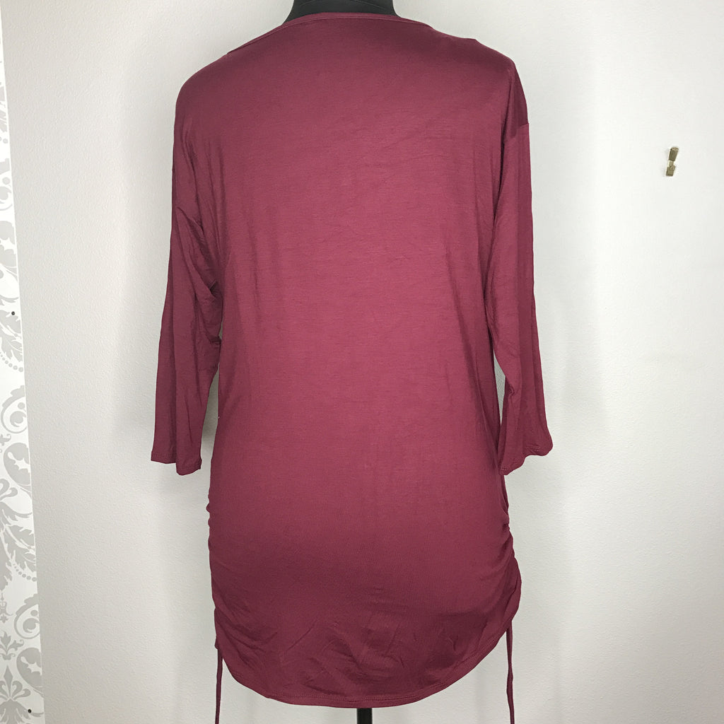 Plus Size Long Sleeve Shirring Tunic