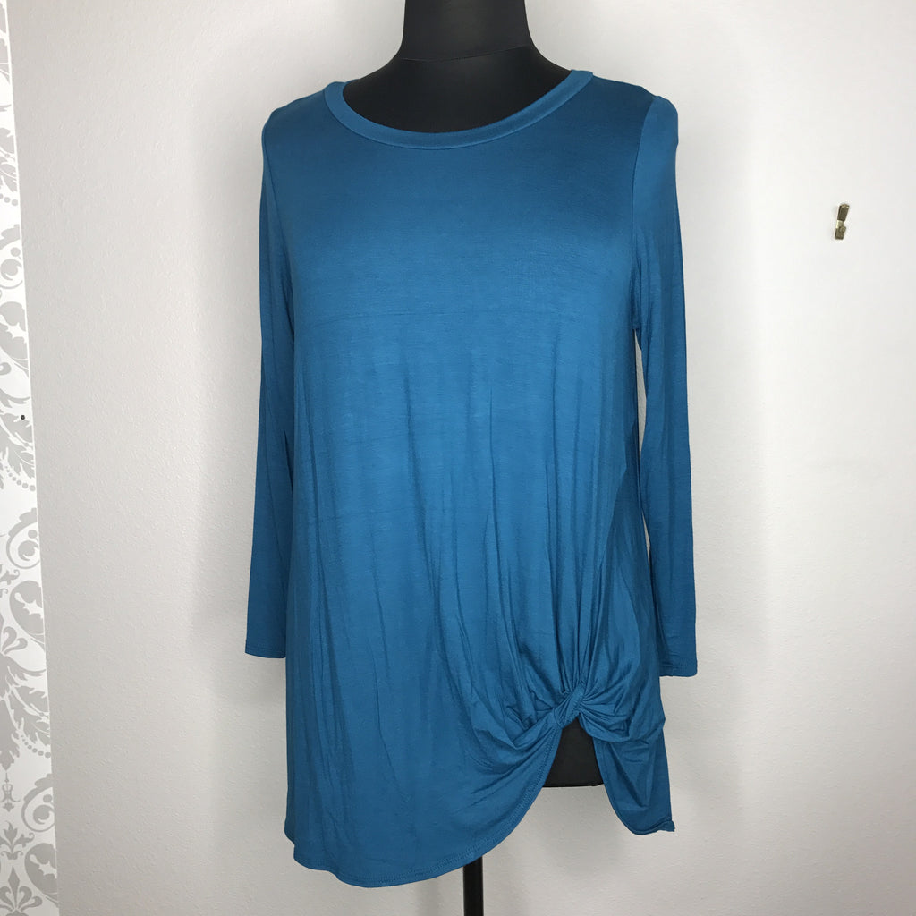 Plus Size Long Sleeve Twist Top