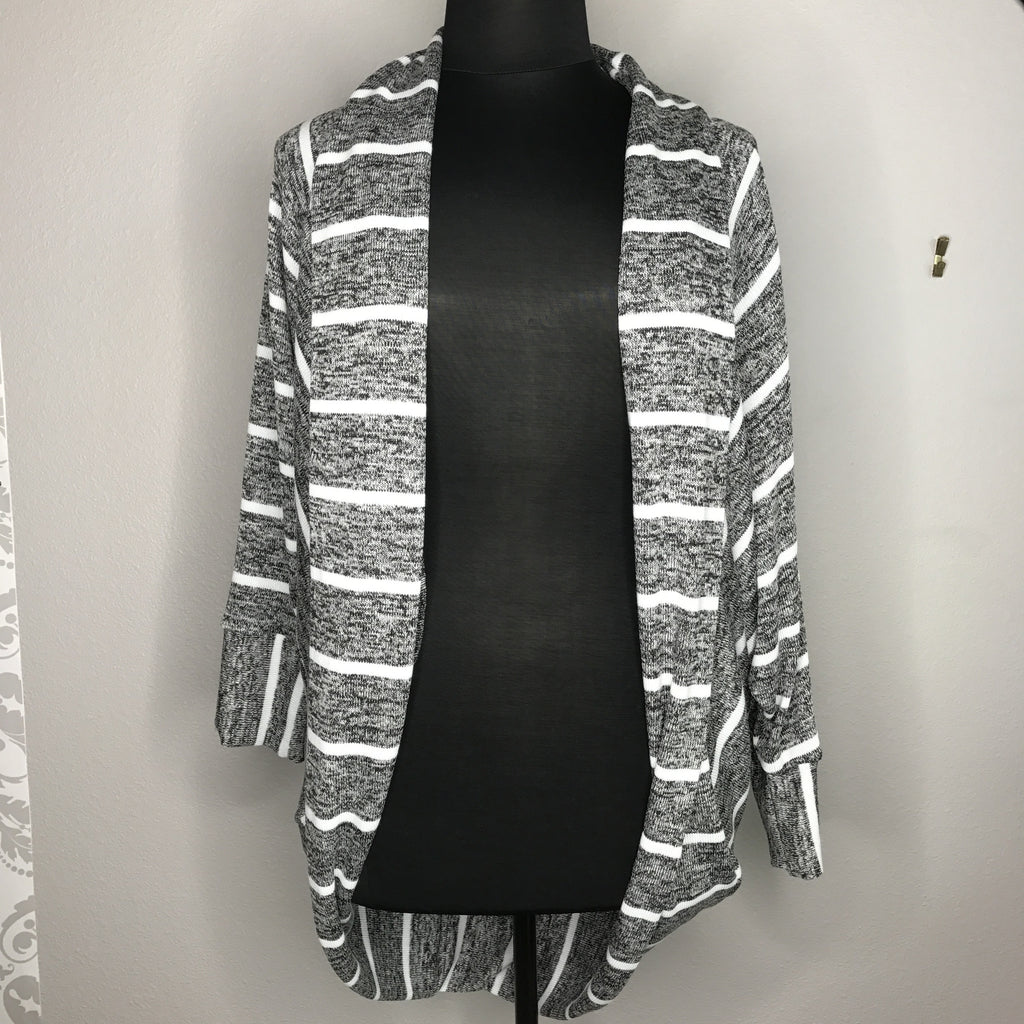 Plus Size Stripe Dolman Cardigan