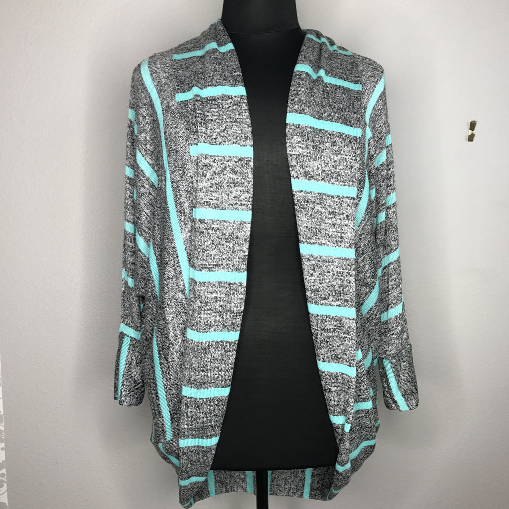 Plus Size Stripe Dolman Cardigan