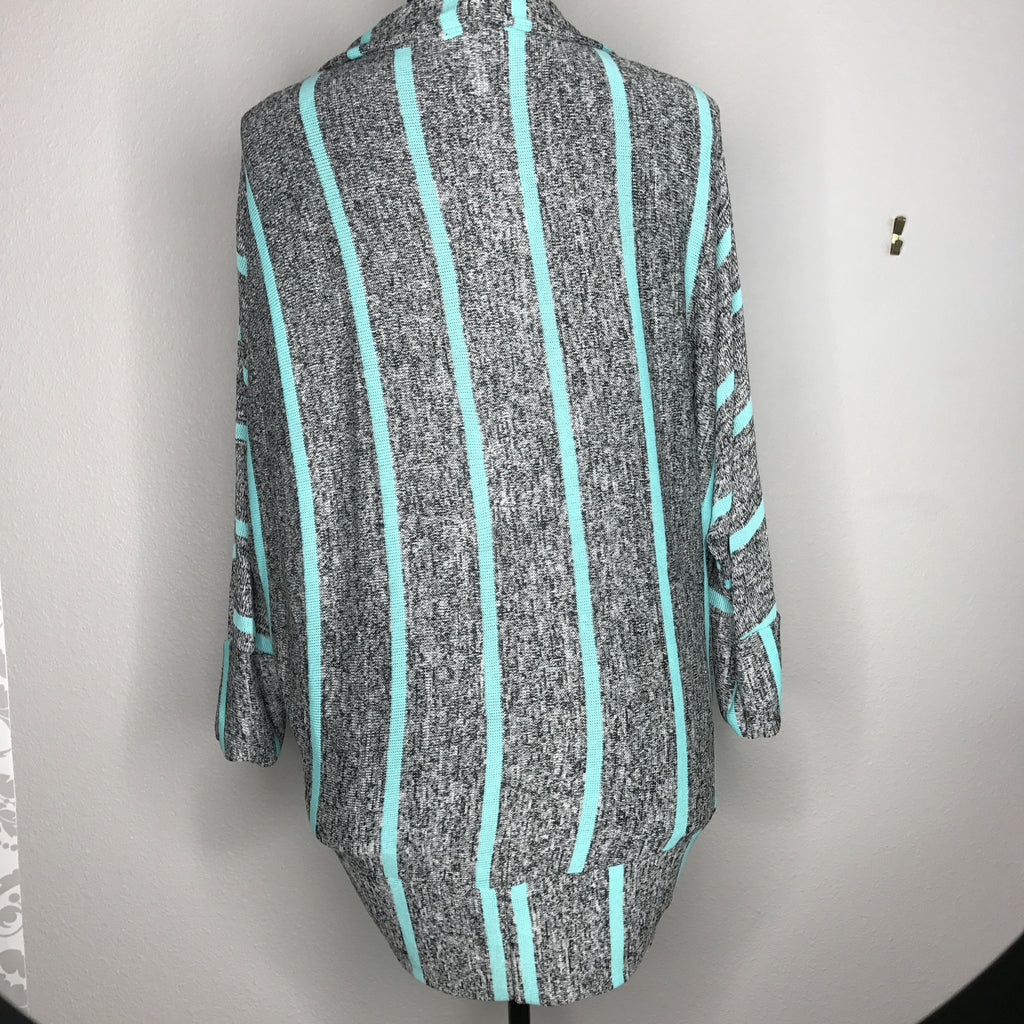 Plus Size Stripe Dolman Cardigan