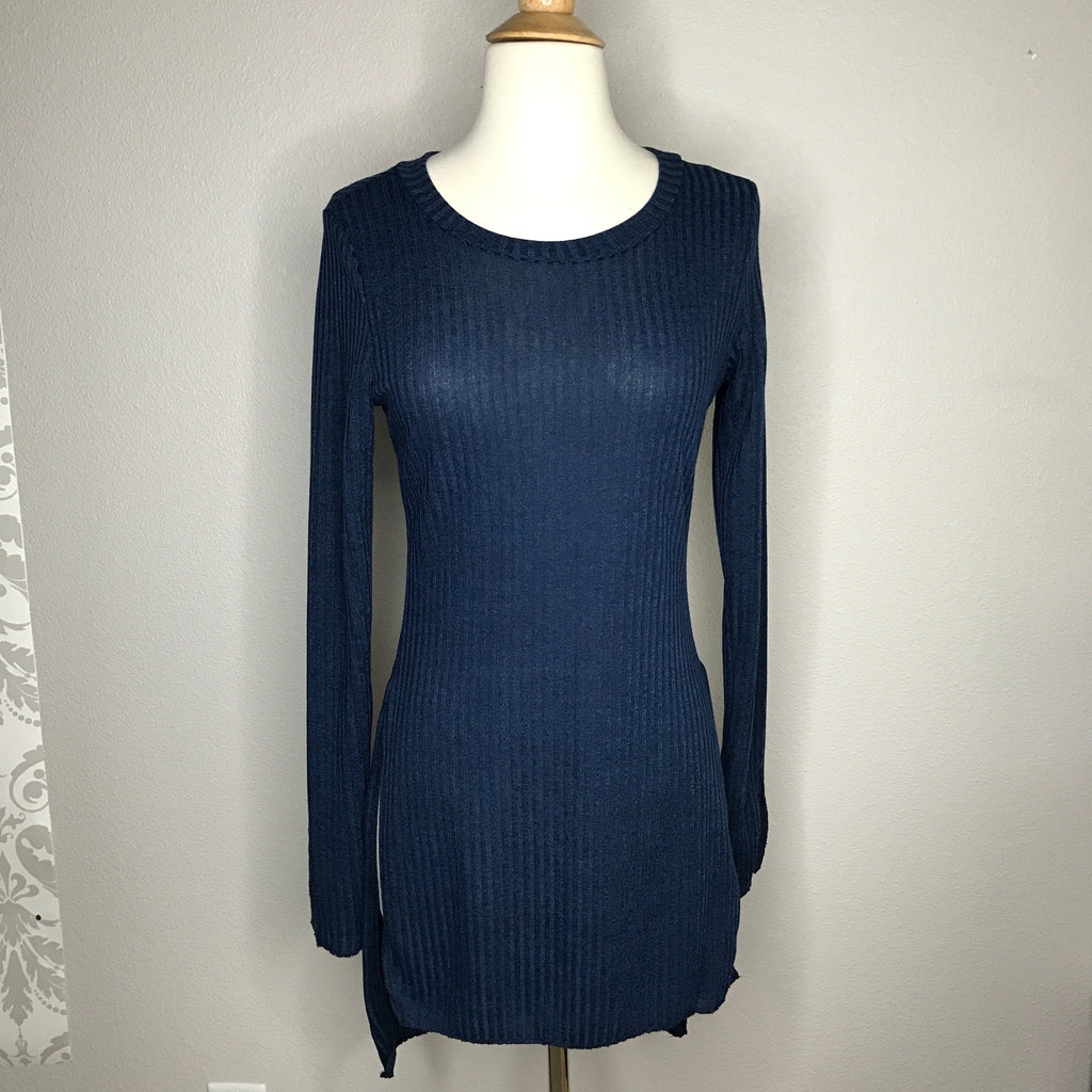 Ribbed Knit Side Split Tunic