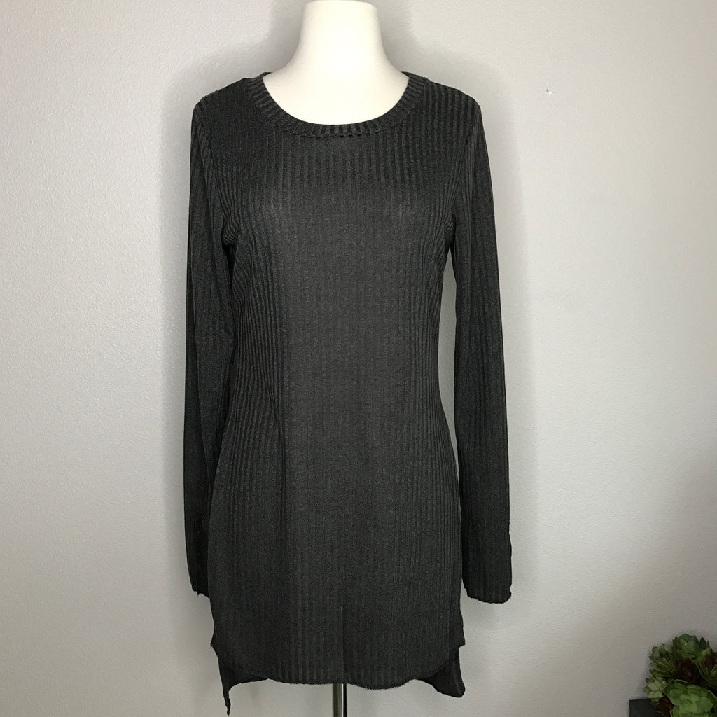 Ribbed Knit Side Split Tunic