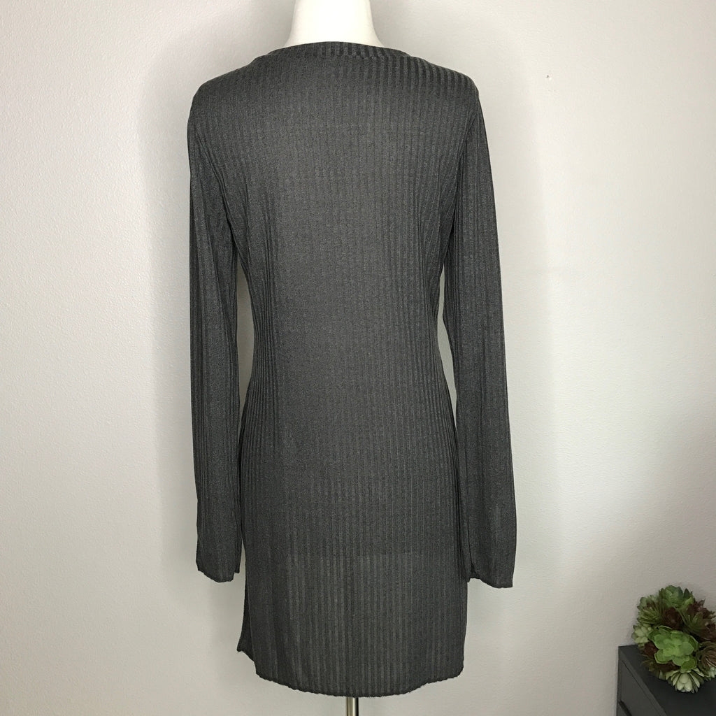 Ribbed Knit Side Split Tunic