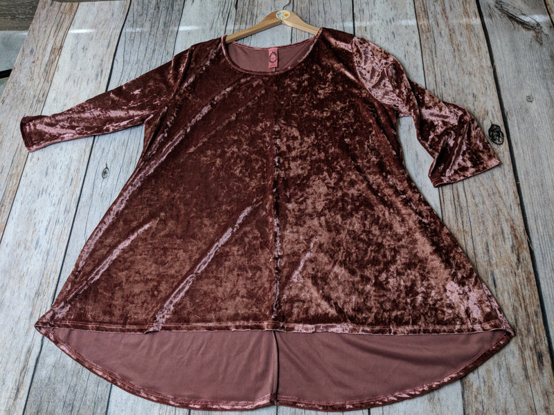 Plus Size Blush Velvet Tunic
