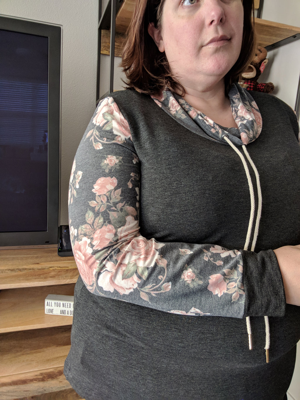 Plus Size Floral French Terry Pullover