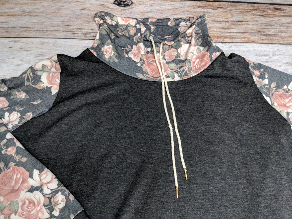 Plus Size Floral French Terry Pullover