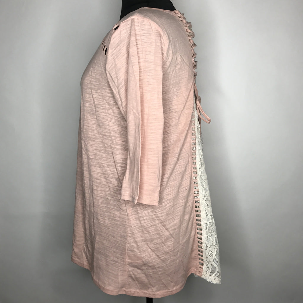 Plus Size Lace Back & Tie Detail Top