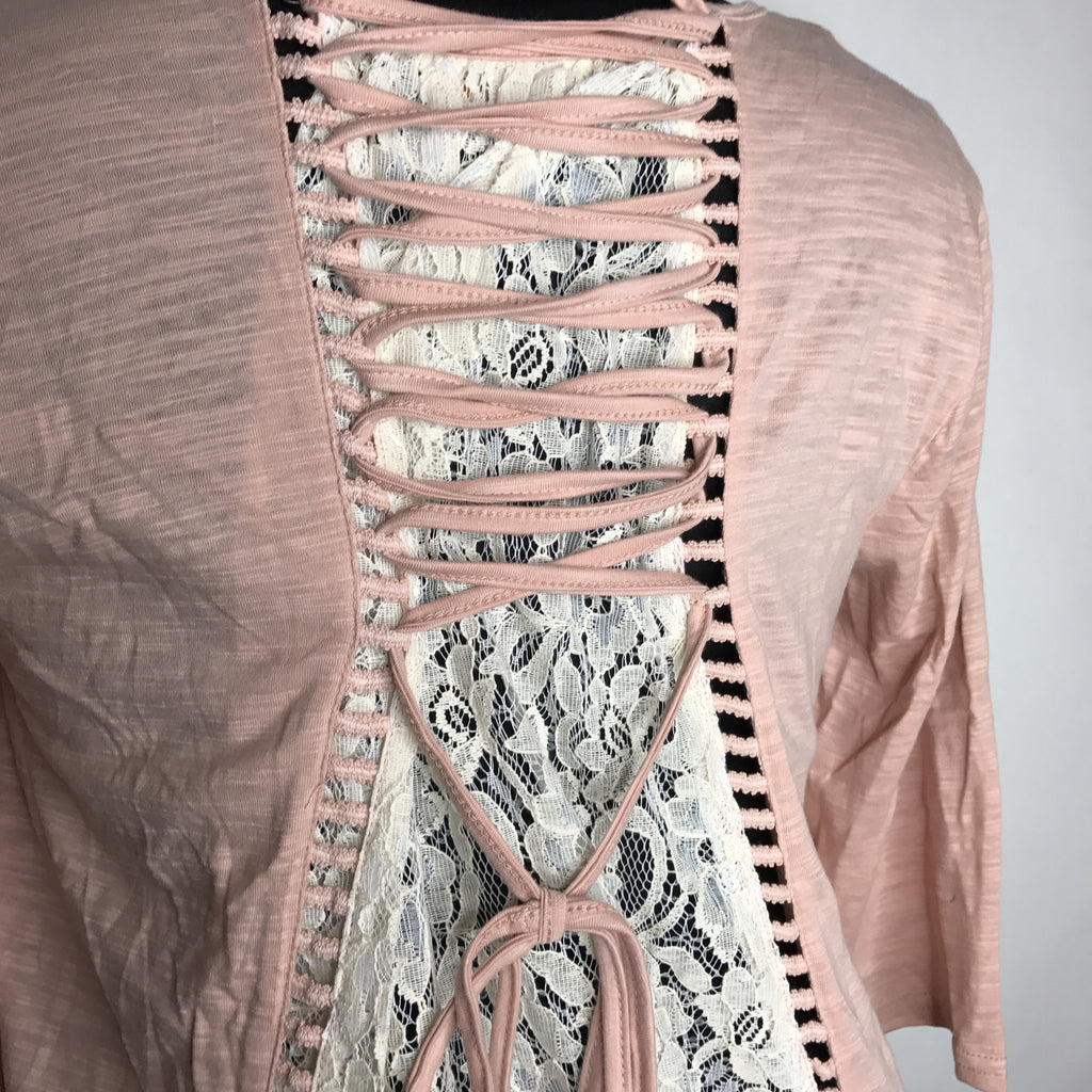 Plus Size Lace Back & Tie Detail Top