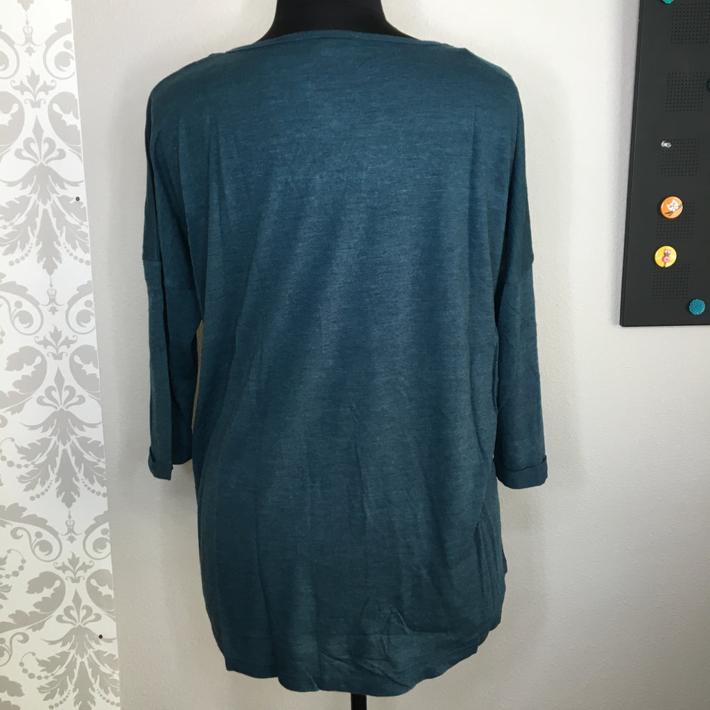 Plus Size Lace Trim Knit Top