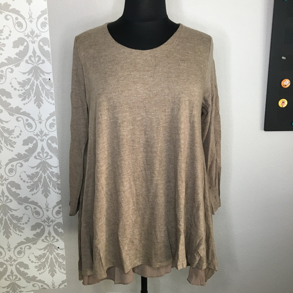 Plus Size Long Sleeve Layered Flare Top